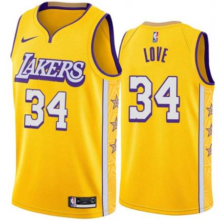 2019-20City Stan Love Twill Basketball Jersey -Lakers #34 Love Twill Jerseys, FREE SHIPPING