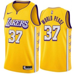 2019-20City Metta World Peace Twill Basketball Jersey -Lakers #37 World Peace Twill Jerseys, FREE SHIPPING