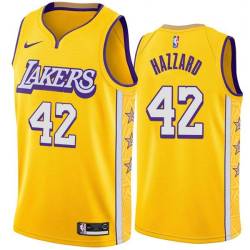 2019-20City Walt Hazzard Twill Basketball Jersey -Lakers #42 Hazzard Twill Jerseys, FREE SHIPPING