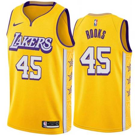 2019-20City Sean Rooks Twill Basketball Jersey -Lakers #45 Rooks Twill Jerseys, FREE SHIPPING