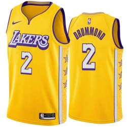 2019-20City Andre Drummond Lakers #2 Twill Basketball Jersey FREE SHIPPING