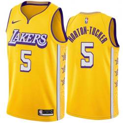 2019-20City Talen Horton-Tucker Lakers #5 Twill Basketball Jersey FREE SHIPPING