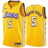 2019-20City Talen Horton-Tucker Lakers #5 Twill Basketball Jersey FREE SHIPPING