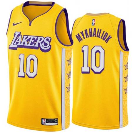 2019-20City Svi Mykhailiuk Lakers #10 Twill Basketball Jersey FREE SHIPPING