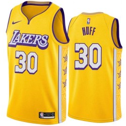 2019-20City Jay Huff Lakers #30 Twill Basketball Jersey FREE SHIPPING