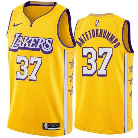 2019-20City Kostas Antetokounmpo Lakers #37 Twill Basketball Jersey FREE SHIPPING