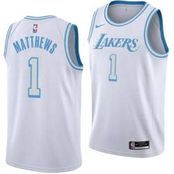 2020-21City Wes Matthews Twill Basketball Jersey -Lakers #1 Matthews Twill Jerseys, FREE SHIPPING
