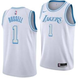 2020-21City D'Angelo Russell Twill Basketball Jersey -Lakers #1 Russell Twill Jerseys, FREE SHIPPING