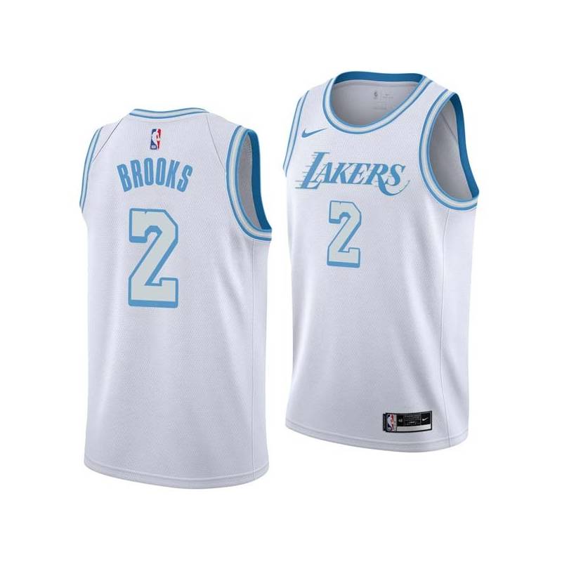 2020-21City MarShon Brooks Twill Basketball Jersey -Lakers #2 Brooks Twill Jerseys, FREE SHIPPING