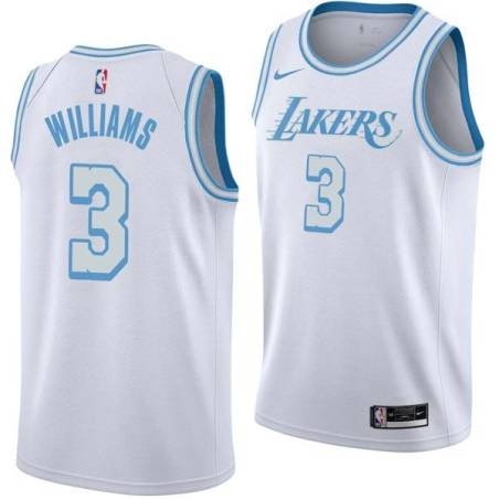 2020-21City Shawne Williams Twill Basketball Jersey -Lakers #3 Williams Twill Jerseys, FREE SHIPPING