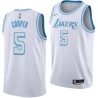 2020-21City Duane Cooper Twill Basketball Jersey -Lakers #5 Cooper Twill Jerseys, FREE SHIPPING