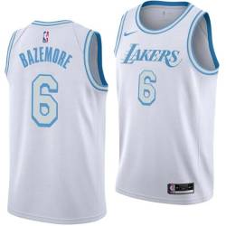 2020-21City Kent Bazemore Twill Basketball Jersey -Lakers #6 Bazemore Twill Jerseys, FREE SHIPPING