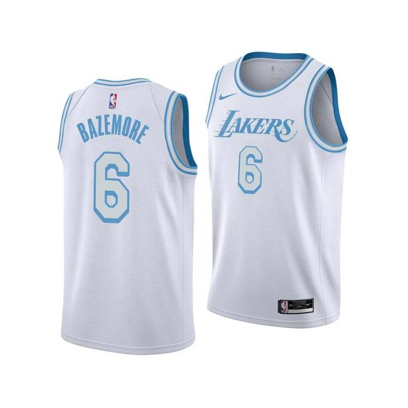 2020-21City Kent Bazemore Twill Basketball Jersey -Lakers #6 Bazemore Twill Jerseys, FREE SHIPPING