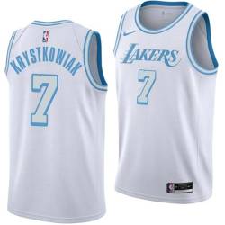 2020-21City Larry Krystkowiak Twill Basketball Jersey -Lakers #7 Krystkowiak Twill Jerseys, FREE SHIPPING