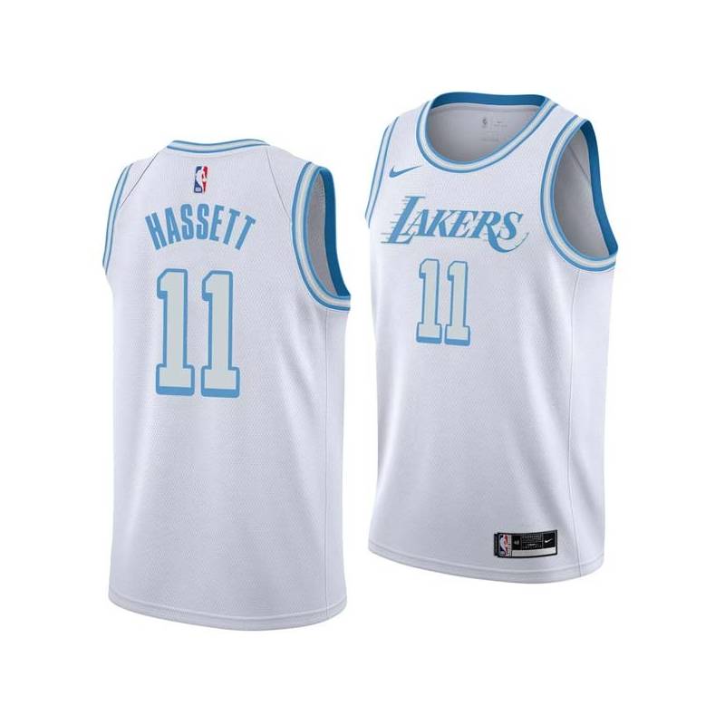 2020-21City Billy Hassett Twill Basketball Jersey -Lakers #11 Hassett Twill Jerseys, FREE SHIPPING