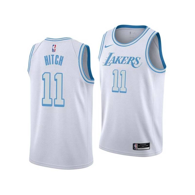 2020-21City Lew Hitch Twill Basketball Jersey -Lakers #11 Hitch Twill Jerseys, FREE SHIPPING