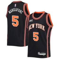 2021-22City Frank Mangiapane Twill Basketball Jersey -Knicks #5 Mangiapane Twill Jerseys, FREE SHIPPING