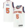 White Paul Noel Twill Basketball Jersey -Knicks #5 Noel Twill Jerseys, FREE SHIPPING