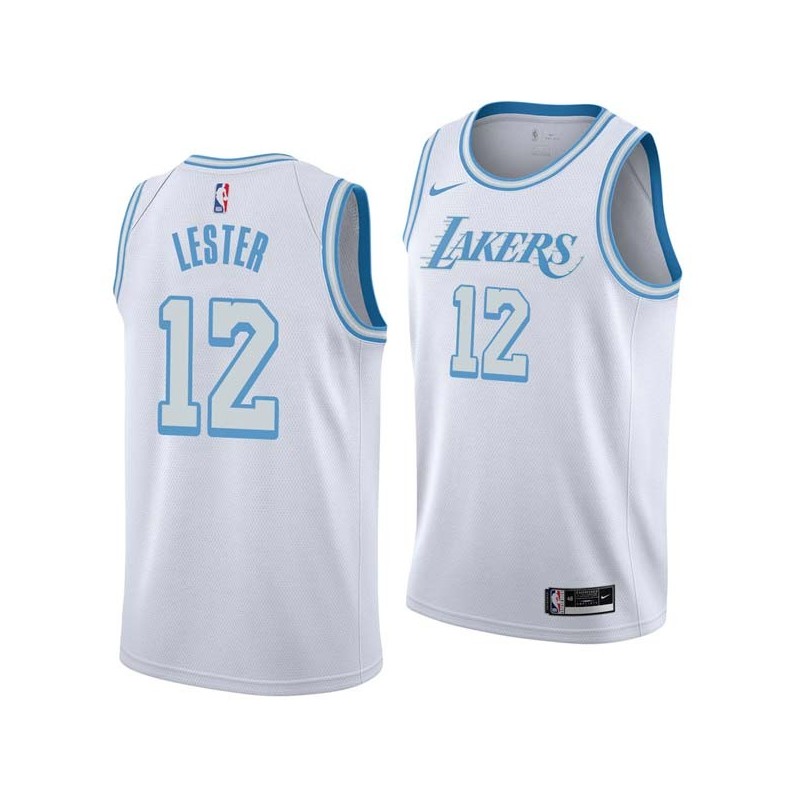 2020-21City Ronnie Lester Twill Basketball Jersey -Lakers #12 Lester Twill Jerseys, FREE SHIPPING