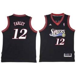 Black Throwback Dick Farley Twill Basketball Jersey -76ers #12 Farley Twill Jerseys, FREE SHIPPING