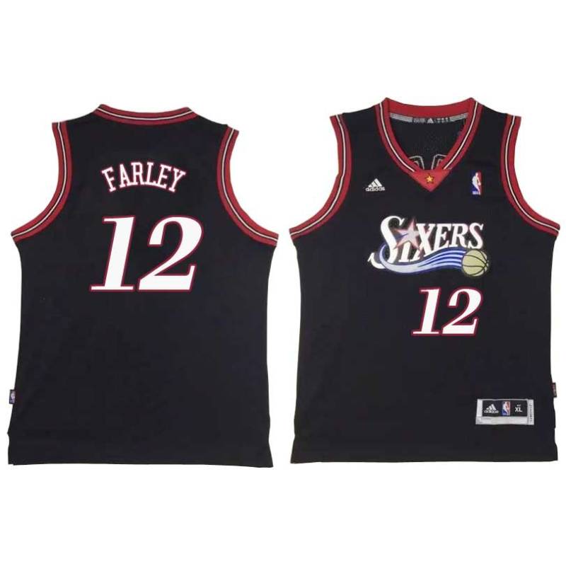 Black Throwback Dick Farley Twill Basketball Jersey -76ers #12 Farley Twill Jerseys, FREE SHIPPING