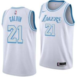 2020-21City Mack Calvin Twill Basketball Jersey -Lakers #21 Calvin Twill Jerseys, FREE SHIPPING