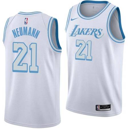 2020-21City Johnny Neumann Twill Basketball Jersey -Lakers #21 Neumann Twill Jerseys, FREE SHIPPING