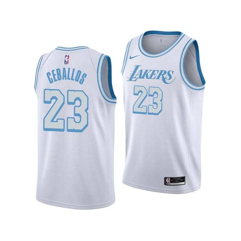 2020-21City Cedric Ceballos Twill Basketball Jersey -Lakers #23 Ceballos Twill Jerseys, FREE SHIPPING