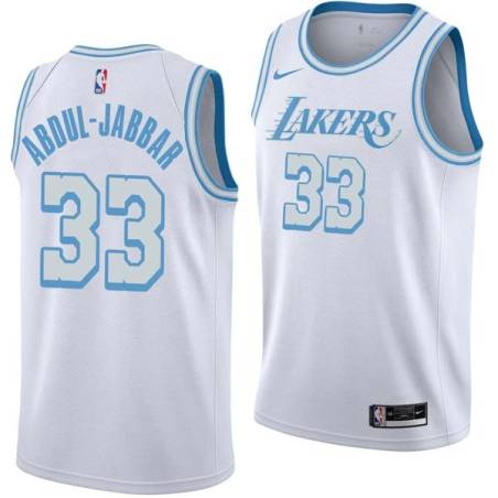 2020-21City Kareem Abdul-Jabbar Twill Basketball Jersey -Lakers #33 Abdul-Jabbar Twill Jerseys, FREE SHIPPING