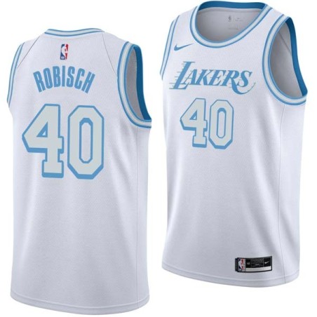 2020-21City Dave Robisch Twill Basketball Jersey -Lakers #40 Robisch Twill Jerseys, FREE SHIPPING