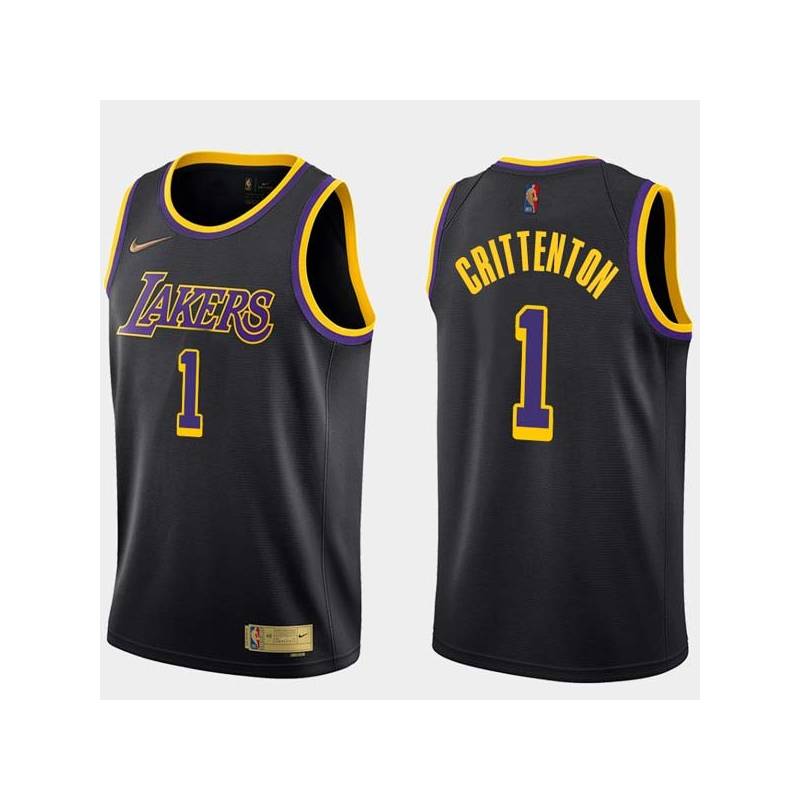 2020-21Earned Javaris Crittenton Twill Basketball Jersey -Lakers #1 Crittenton Twill Jerseys, FREE SHIPPING
