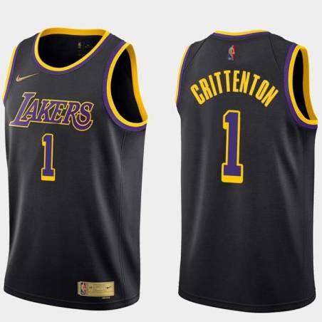 2020-21Earned Javaris Crittenton Twill Basketball Jersey -Lakers #1 Crittenton Twill Jerseys, FREE SHIPPING