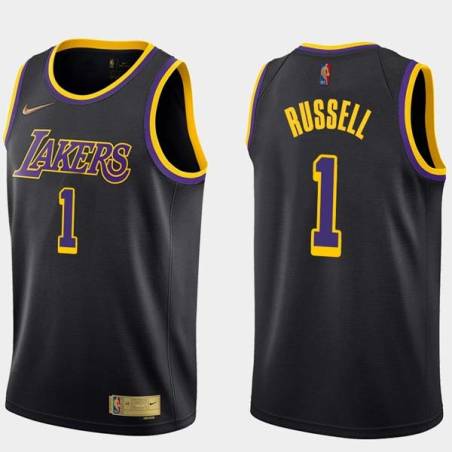 2020-21Earned D'Angelo Russell Twill Basketball Jersey -Lakers #1 Russell Twill Jerseys, FREE SHIPPING