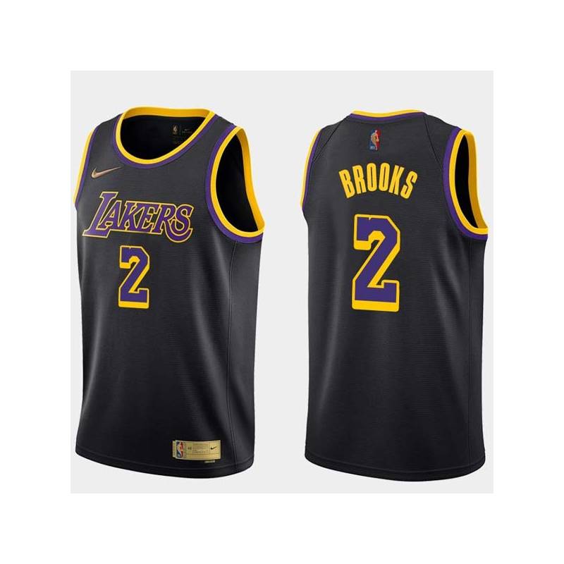 2020-21Earned MarShon Brooks Twill Basketball Jersey -Lakers #2 Brooks Twill Jerseys, FREE SHIPPING