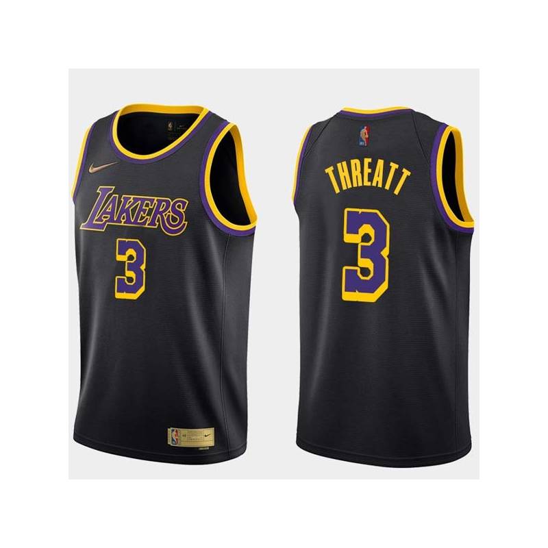 2020-21Earned Sedale Threatt Twill Basketball Jersey -Lakers #3 Threatt Twill Jerseys, FREE SHIPPING