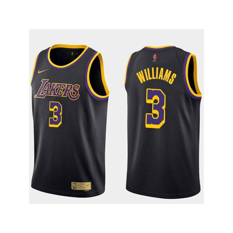 2020-21Earned Shawne Williams Twill Basketball Jersey -Lakers #3 Williams Twill Jerseys, FREE SHIPPING