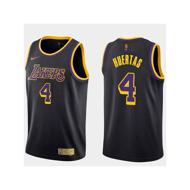 2020-21Earned Marcelo Huertas Twill Basketball Jersey -Lakers #4 Huertas Twill Jerseys, FREE SHIPPING