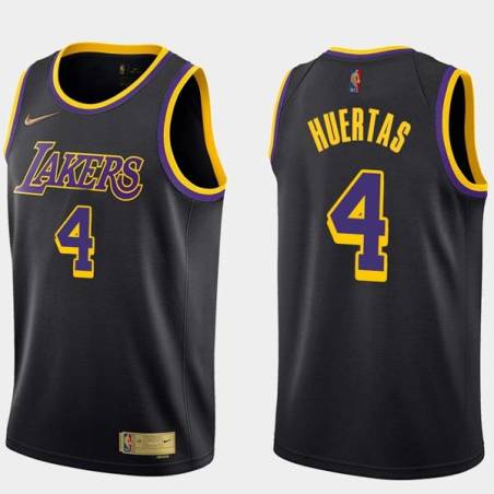 2020-21Earned Marcelo Huertas Twill Basketball Jersey -Lakers #4 Huertas Twill Jerseys, FREE SHIPPING