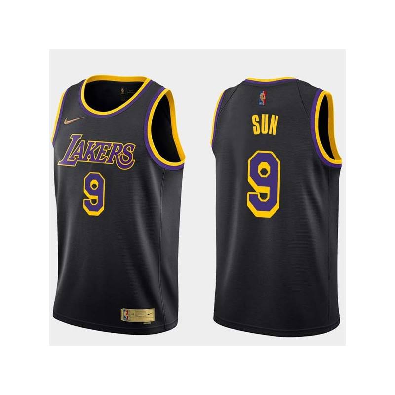 2020-21Earned Sun Yue Twill Basketball Jersey -Lakers #9 Yue Twill Jerseys, FREE SHIPPING