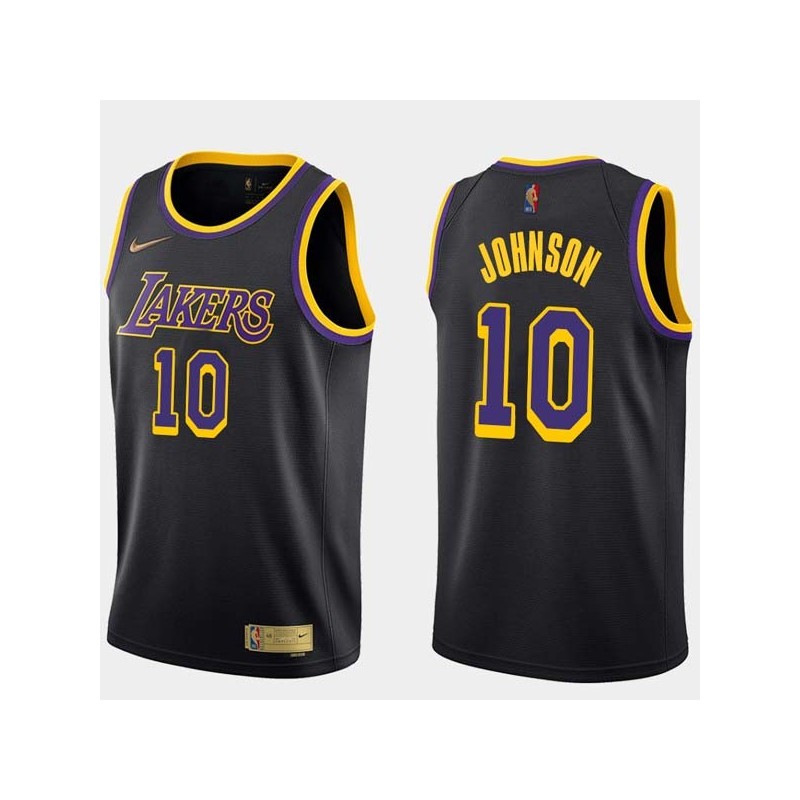 2020-21Earned Trey Johnson Twill Basketball Jersey -Lakers #10 Johnson Twill Jerseys, FREE SHIPPING