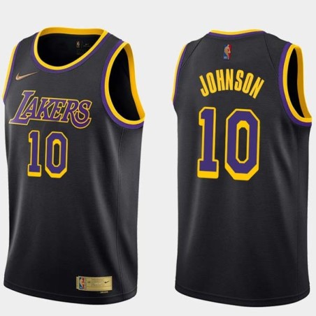 2020-21Earned Trey Johnson Twill Basketball Jersey -Lakers #10 Johnson Twill Jerseys, FREE SHIPPING