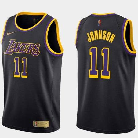 2020-21Earned Wesley Johnson Twill Basketball Jersey -Lakers #11 Johnson Twill Jerseys, FREE SHIPPING