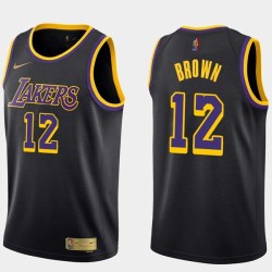 2020-21Earned Shannon Brown Twill Basketball Jersey -Lakers #12 Brown Twill Jerseys, FREE SHIPPING