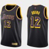 2020-21Earned Shannon Brown Twill Basketball Jersey -Lakers #12 Brown Twill Jerseys, FREE SHIPPING