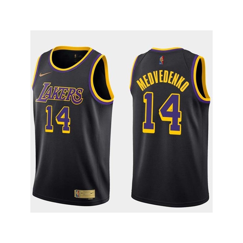 2020-21Earned Stanislav Medvedenko Twill Basketball Jersey -Lakers #14 Medvedenko Twill Jerseys, FREE SHIPPING