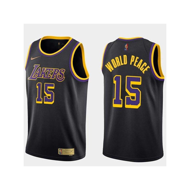 2020-21Earned Metta World Peace Twill Basketball Jersey -Lakers #15 World Peace Twill Jerseys, FREE SHIPPING