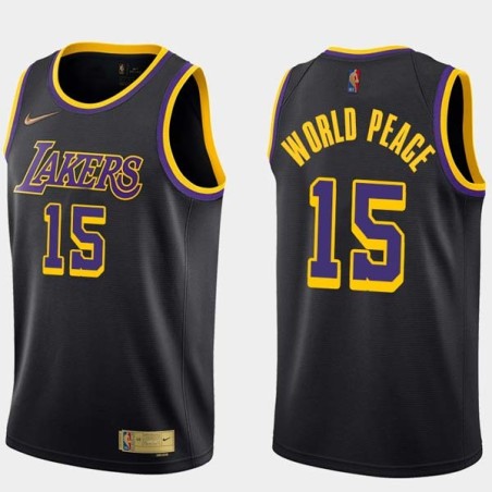 2020-21Earned Metta World Peace Twill Basketball Jersey -Lakers #15 World Peace Twill Jerseys, FREE SHIPPING