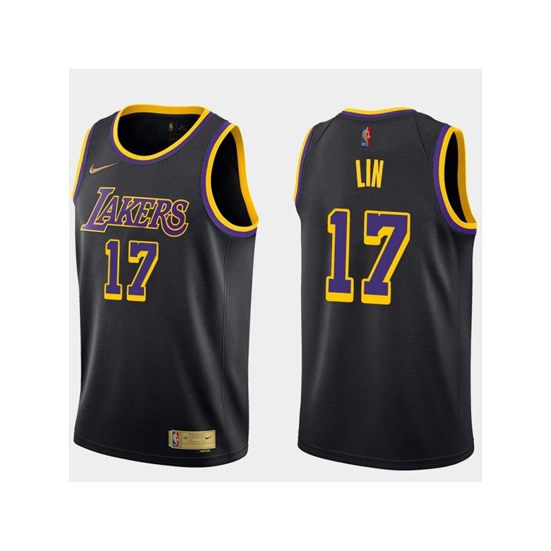 2020-21Earned Jeremy Lin Twill Basketball Jersey -Lakers #17 Lin Twill Jerseys, FREE SHIPPING