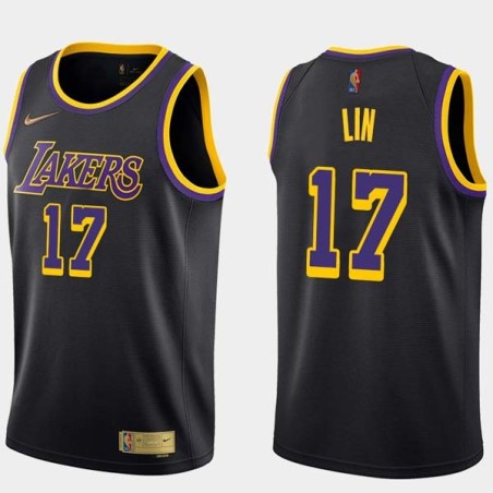 2020-21Earned Jeremy Lin Twill Basketball Jersey -Lakers #17 Lin Twill Jerseys, FREE SHIPPING