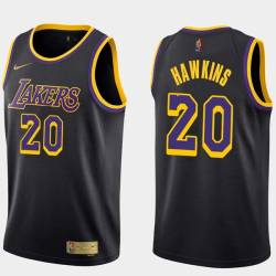 2020-21Earned Tom Hawkins Twill Basketball Jersey -Lakers #20 Hawkins Twill Jerseys, FREE SHIPPING